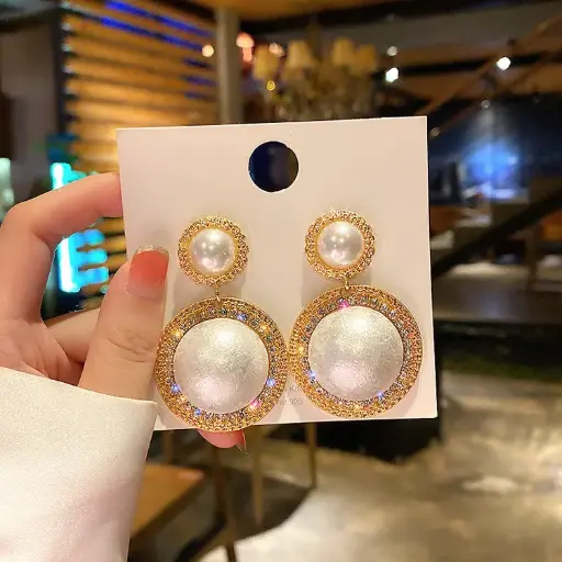 New large pearl earrings